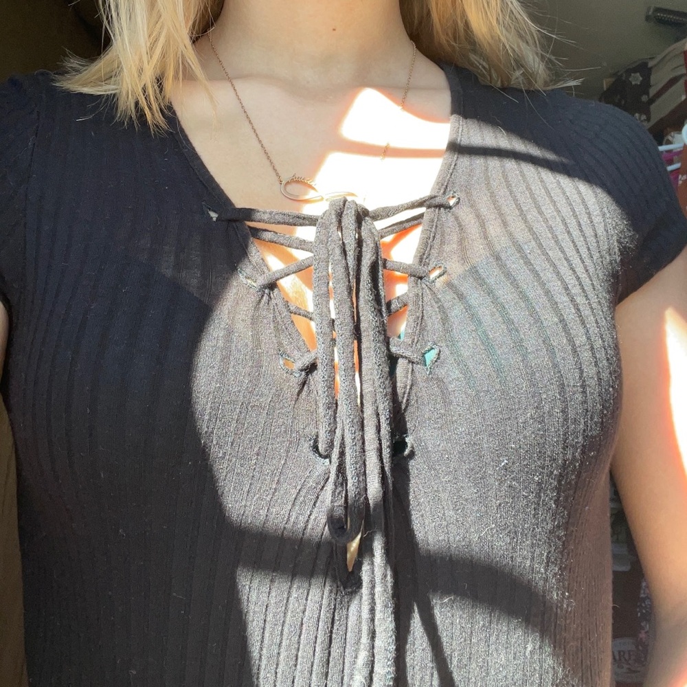 Black low cut top